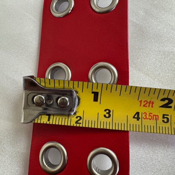 NWOT Red Grommet Belt - L - Picture 3 of 5